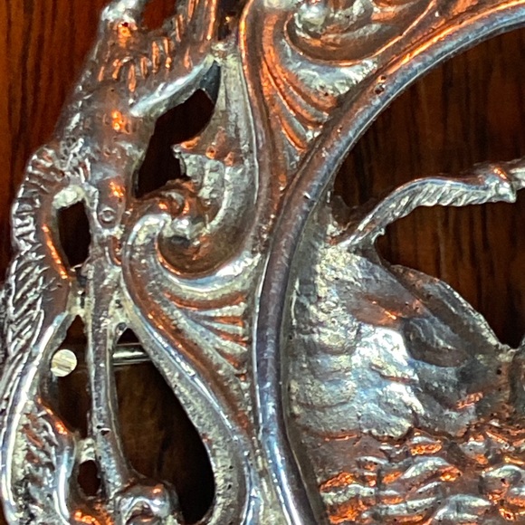 Norskt Monster Vintage Fisherman Silver Brooch - Picture 9 of 16